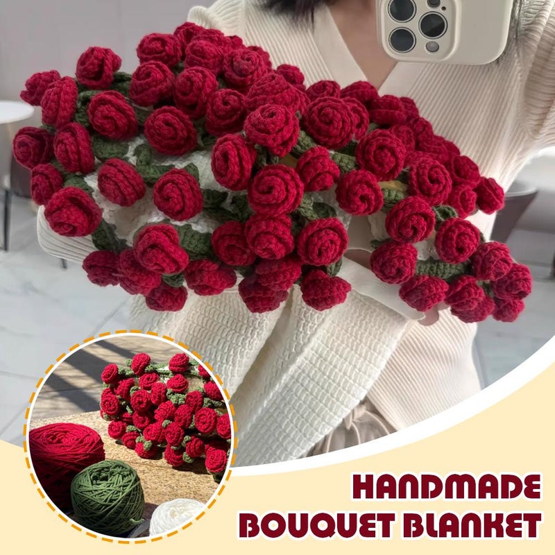 بطانية باقة زهور كروشيه - Image 3
